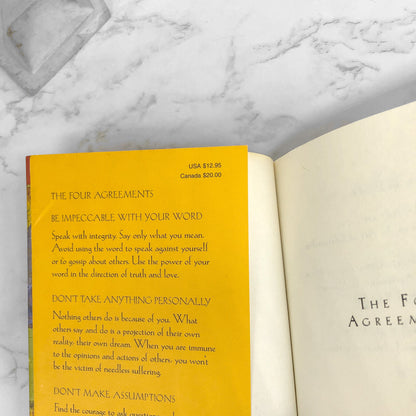 The Four Agreements by Don Miguel Ruiz [FIRST EDITION PAPERBACK] 1997 • Amber-Allen