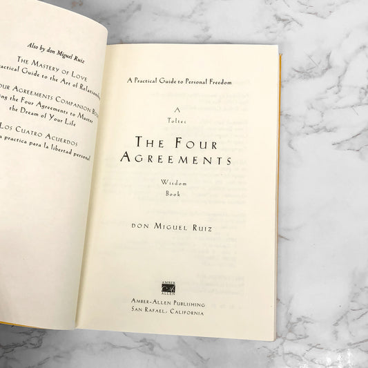 The Four Agreements by Don Miguel Ruiz [FIRST EDITION PAPERBACK] 1997 • Amber-Allen