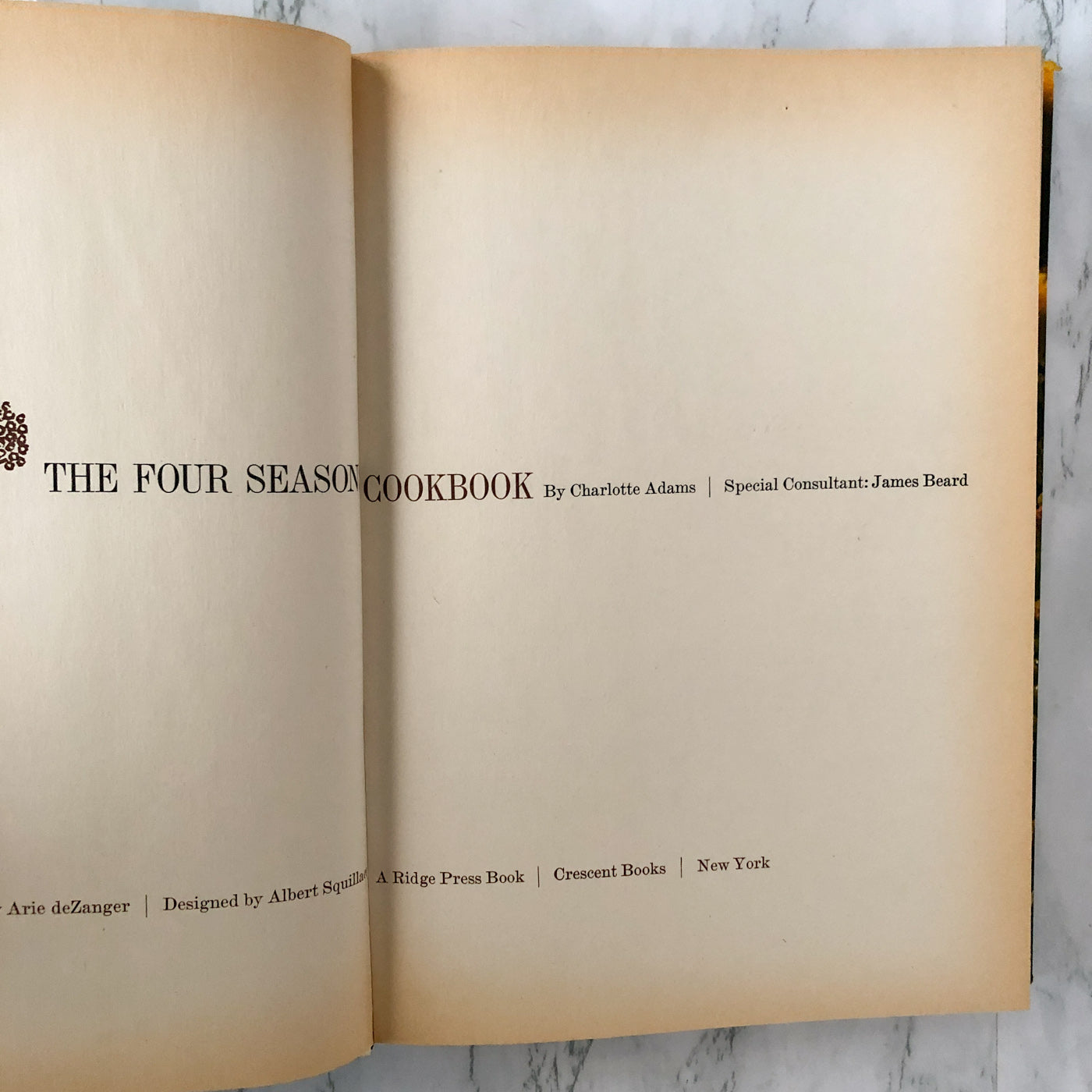 The Four Seasons Cookbook by Charlotte Adams & James Beard [FIRST EDITION]