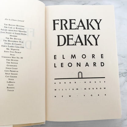 Freaky Deaky by Elmore Leonard [1988 HARDCOVER[