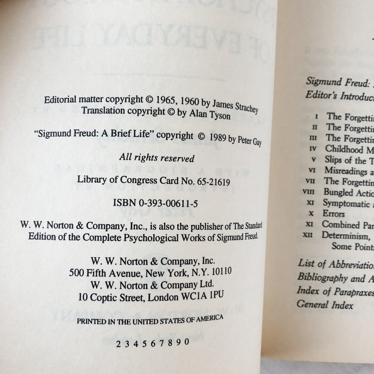 The Psychopathology of Everyday Life by Sigmund Freud [1989 TRADE PAPERBACK] - Bookshop Apocalypse