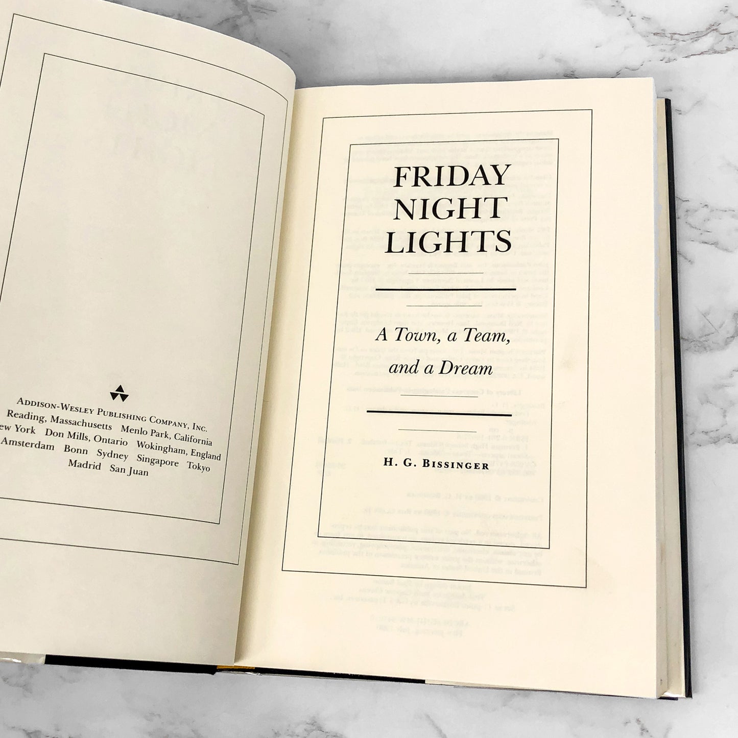 Friday Night Lights by H.G. Bissinger [FIRST EDITION • FIRST PRINTING] 1990