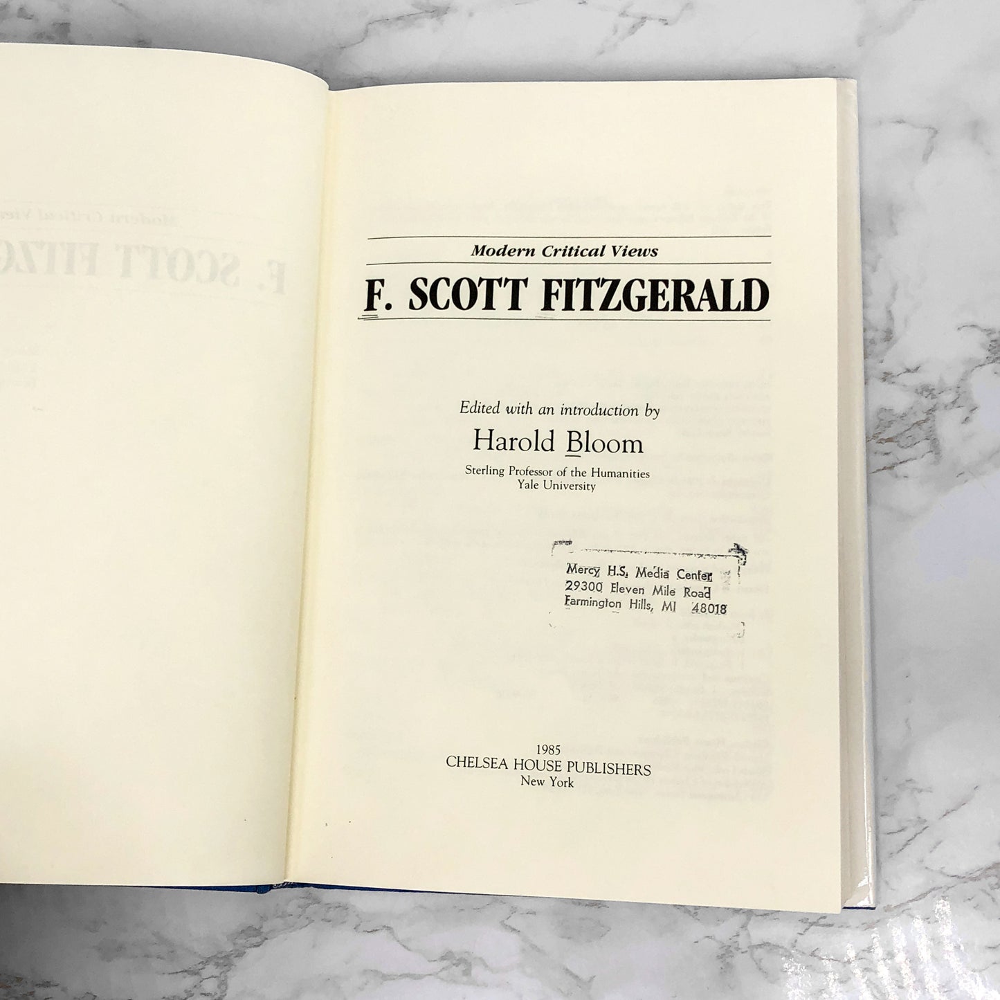 F. Scott Fitzgerald - Modern Critical Views edited by Harold Bloom [FIRST EDITION] 1985