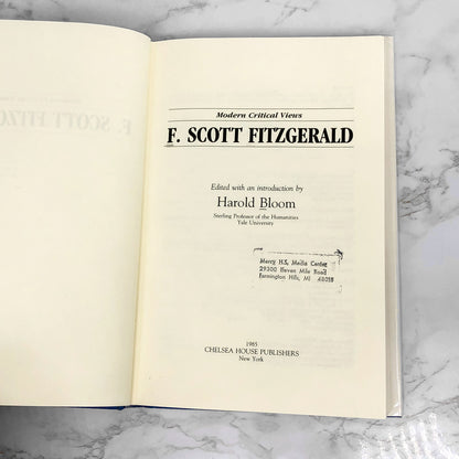 F. Scott Fitzgerald - Modern Critical Views edited by Harold Bloom [FIRST EDITION] 1985