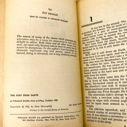 The Fury From Earth by Dean McLaughlin [FIRST EDITION PAPERBACK] 1963