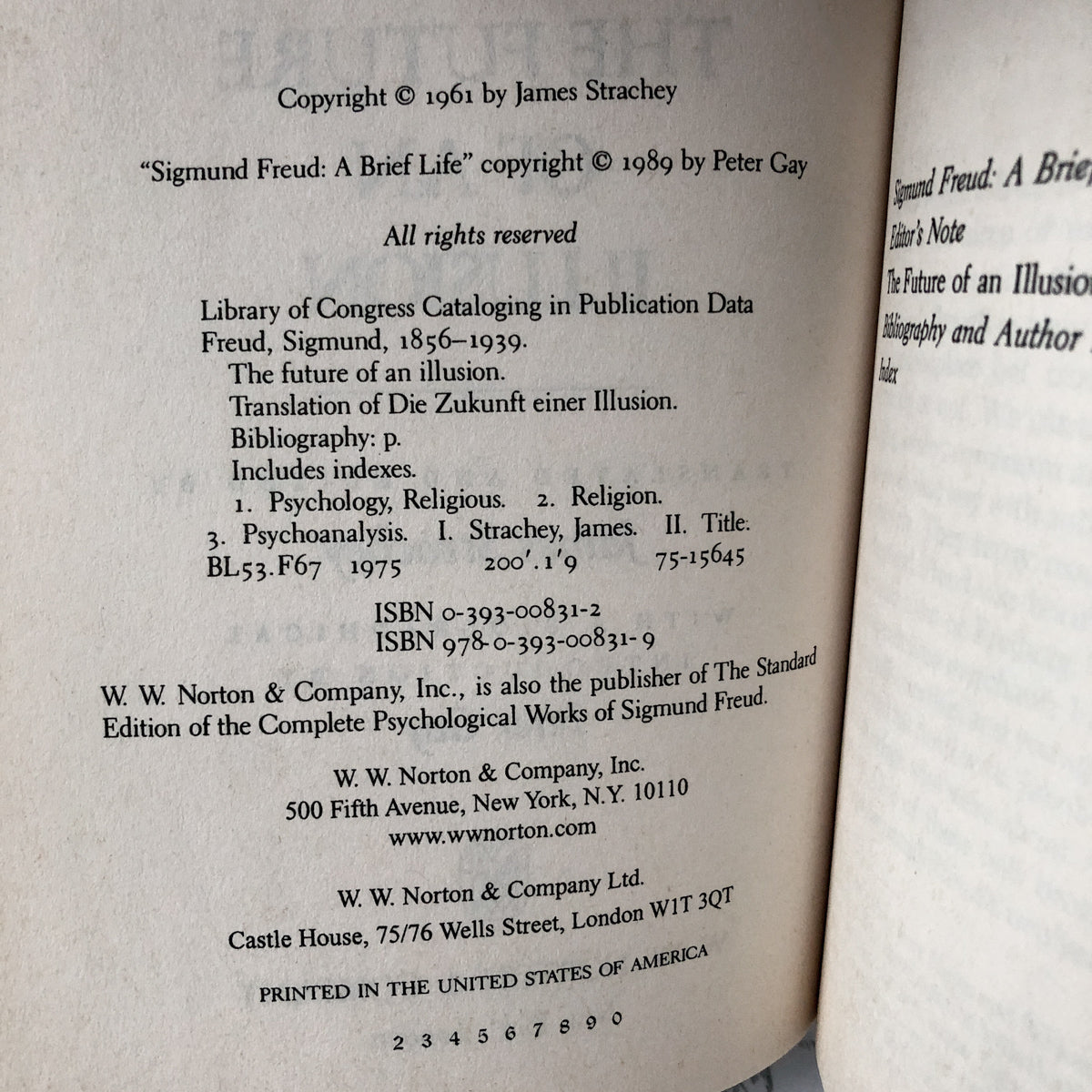 The Future of an Illusion by Sigmund Freud [1989 TRADE PAPERBACK] - Bookshop Apocalypse