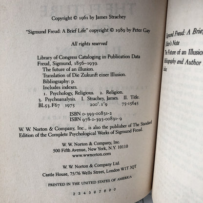 The Future of an Illusion by Sigmund Freud [1989 TRADE PAPERBACK] - Bookshop Apocalypse