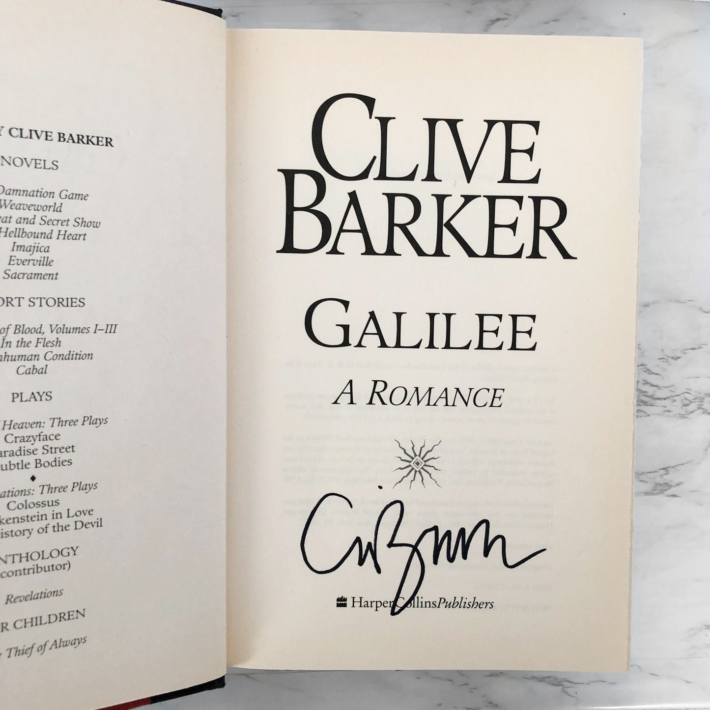 Galilee by Clive Barker SIGNED! [FIRST EDITION]