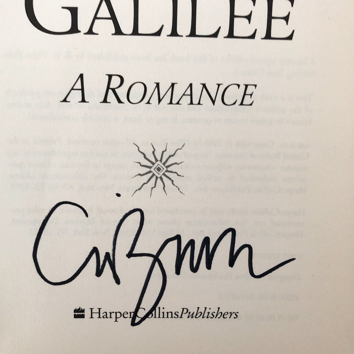Galilee by Clive Barker SIGNED! [FIRST EDITION]