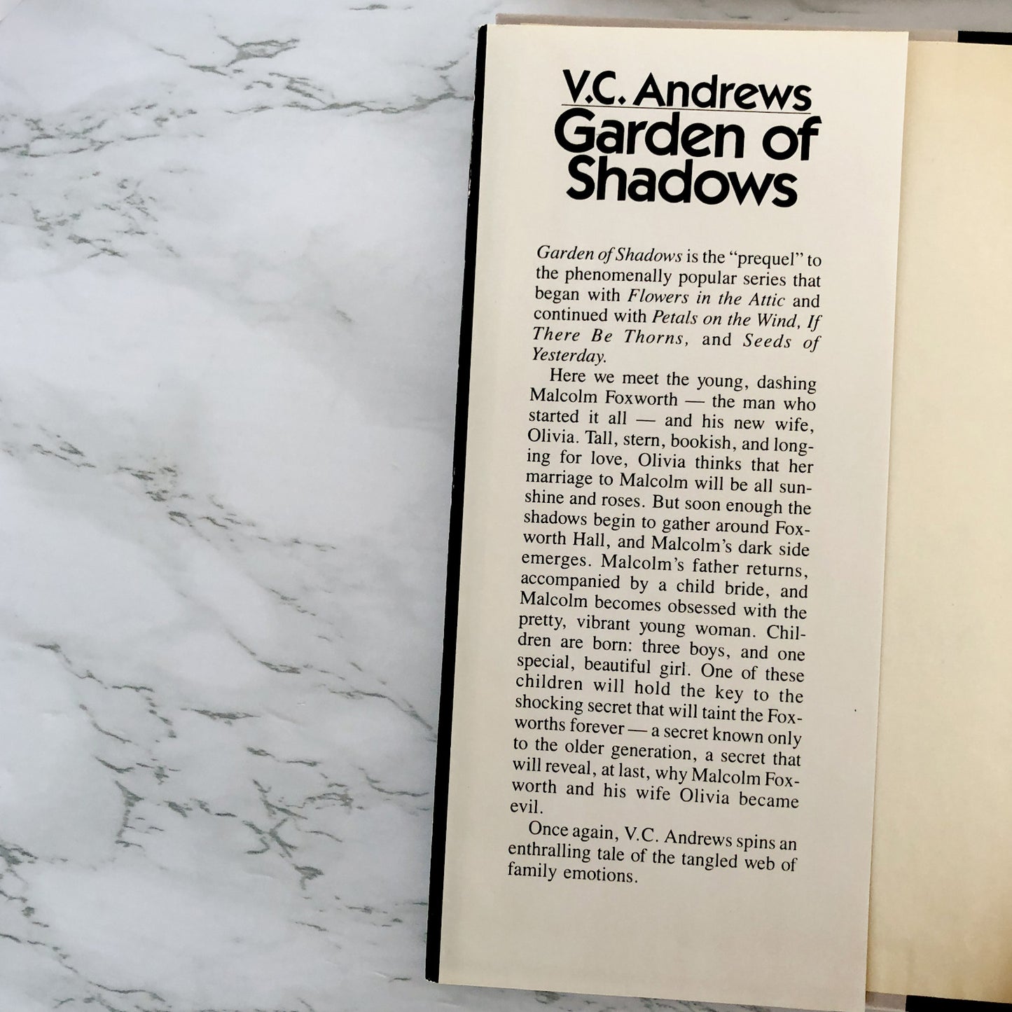 Garden of Shadows by V.C. Andrews [BOOK CLUB EDITION / 1987]