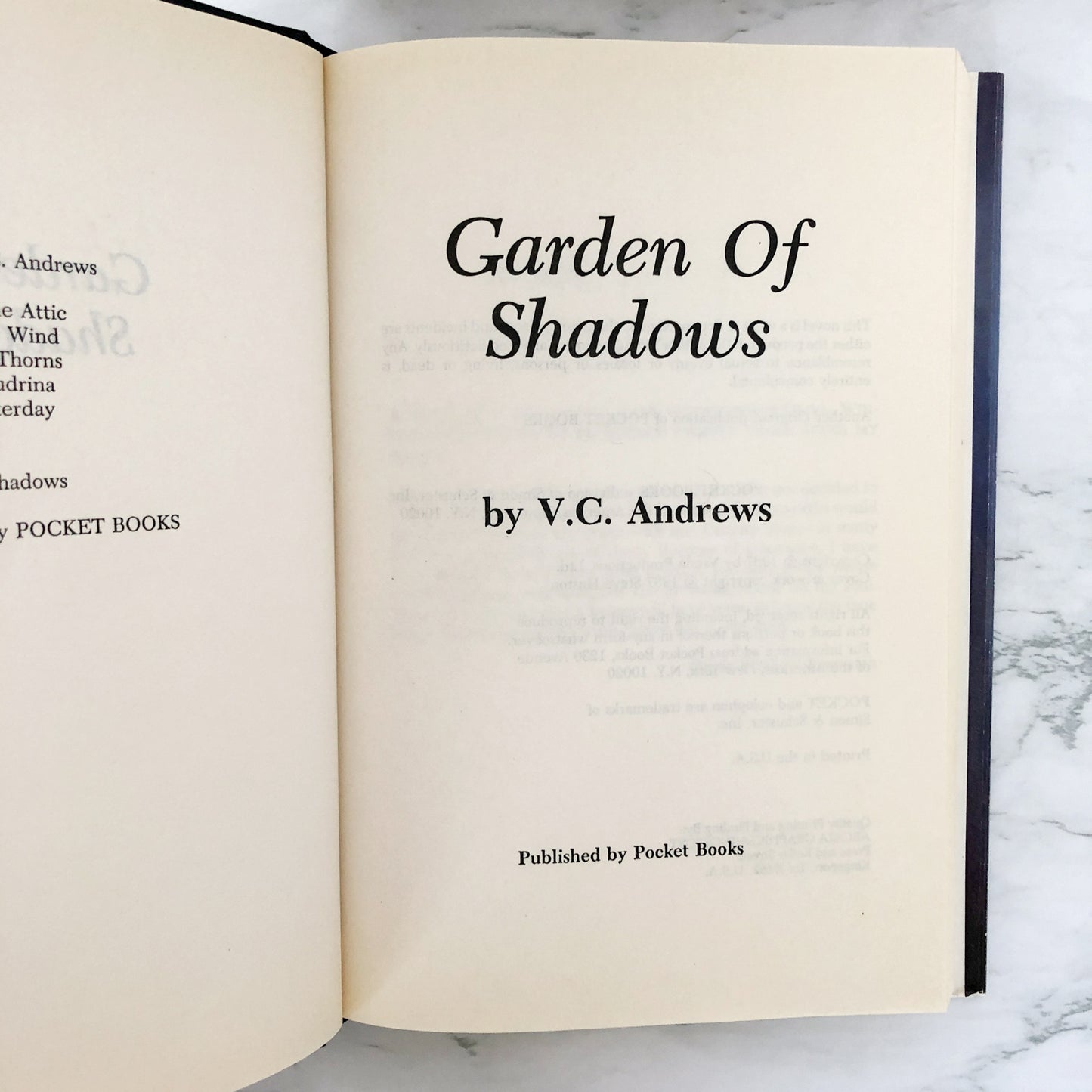 Garden of Shadows by V.C. Andrews [BOOK CLUB EDITION / 1987]