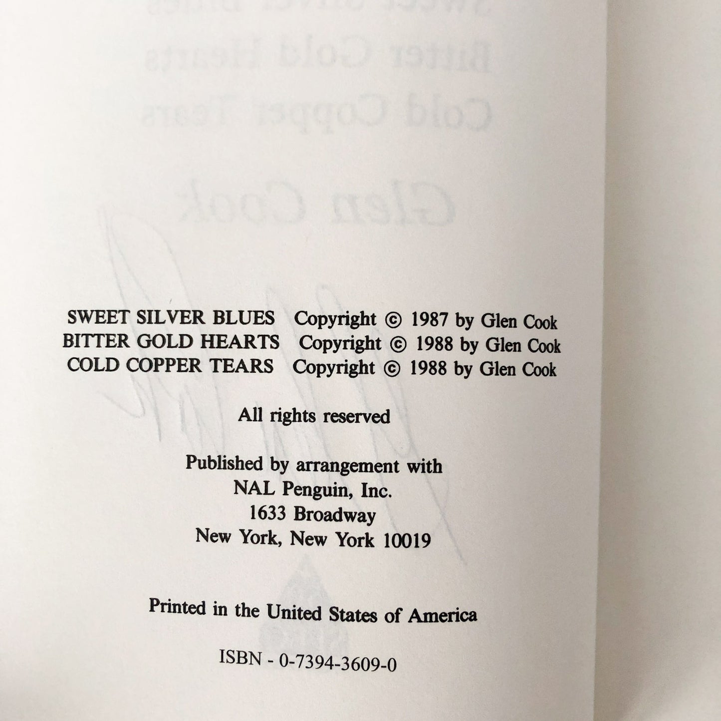 The Garrett Files [Garrett Files #1-3] by Glen Cook SIGNED! [HARDCOVER OMNIBUS / SFBC]