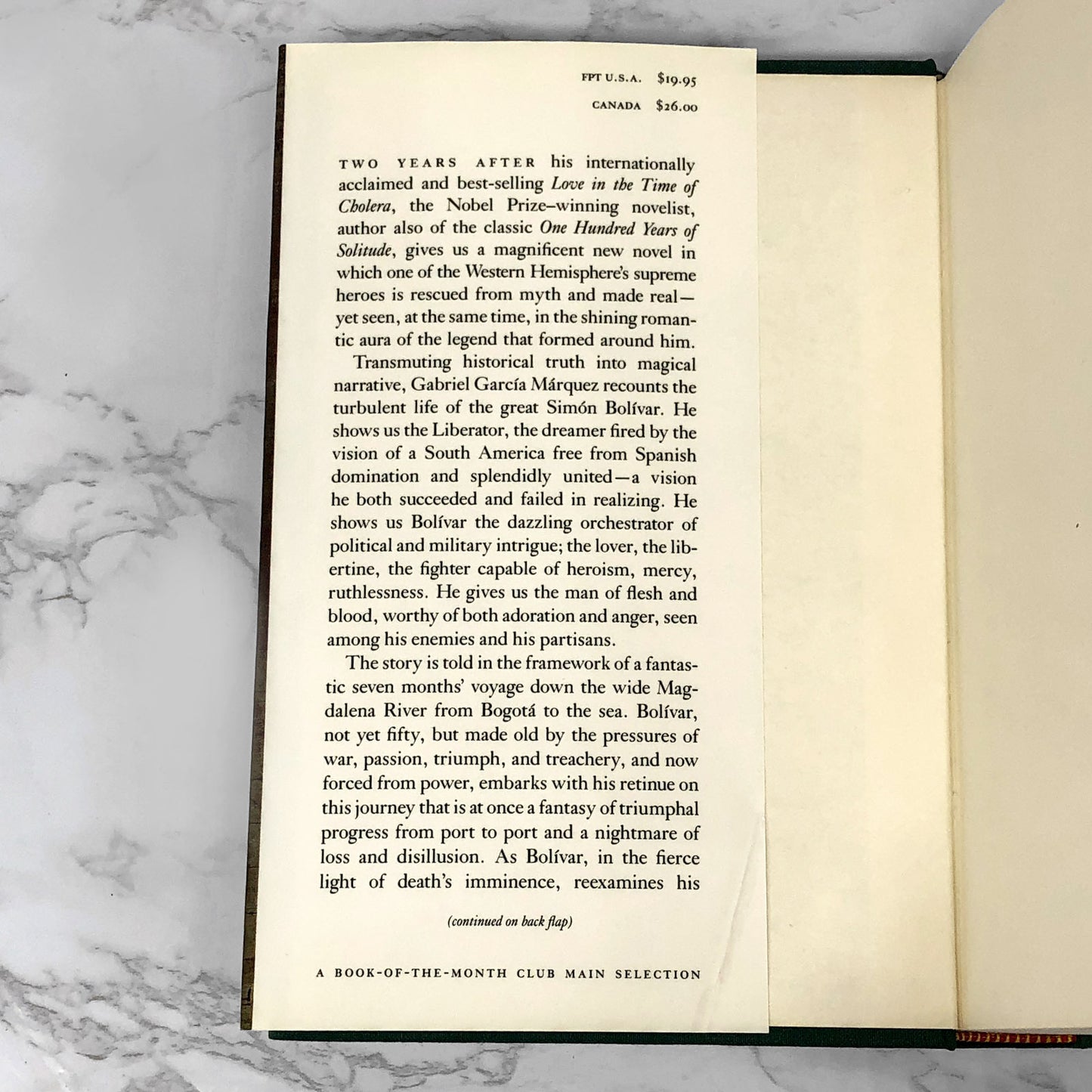 The General in His Labyrinth by Gabriel García Márquez [FIRST EDITION / FIRST PRINTING]