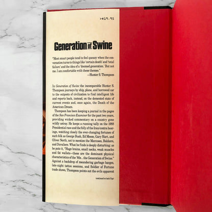 Generation of Swine: Tales of Shame & Degradation by Hunter S. Thompson [FIRST EDITION / 1988]