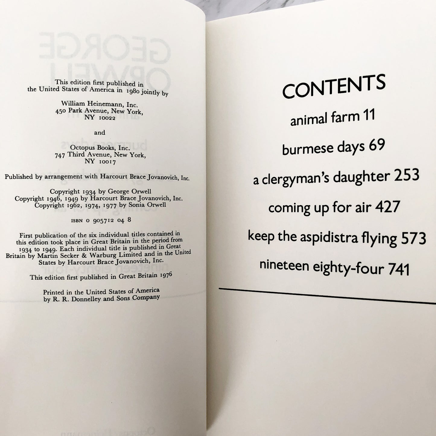 The Complete Novels of George Orwell [FIRST EDITION OMNIBUS]