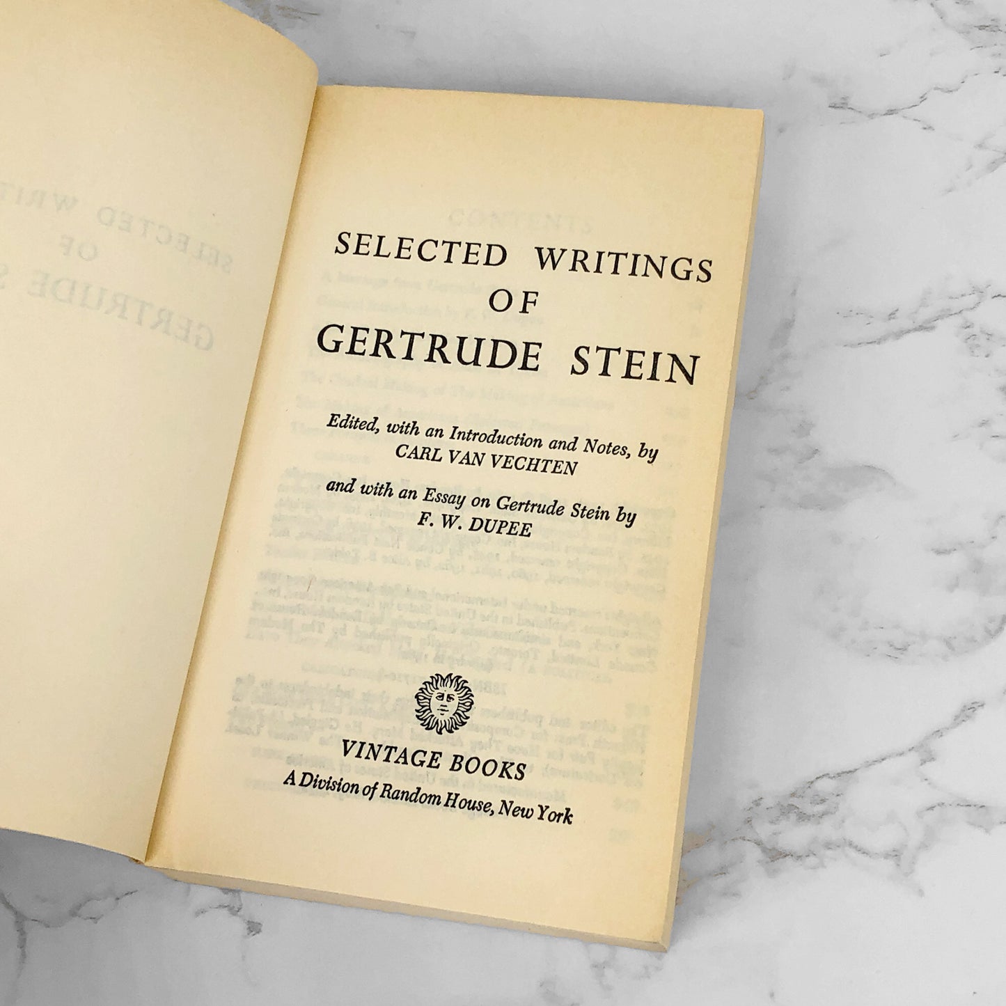 Selected Writings of Gertrude Stein [1972 TRADE PAPERBACK]