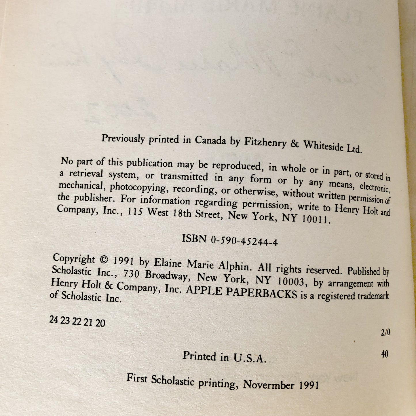 Ghost Cadet by Elaine Marie Alphin SIGNED! [1991 PAPERBACK]