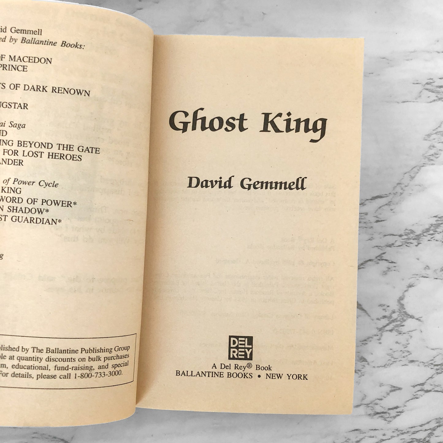 Ghost King by David Gemmell [1996 PAPERBACK]