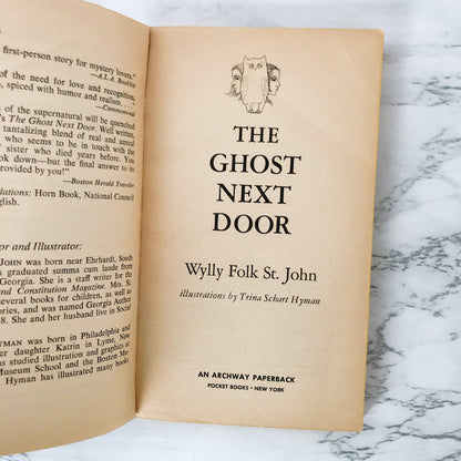 The Ghost Next Door by Wylly Folk St. John [FIRST PAPERBACK PRINTING] 1972 • Archway