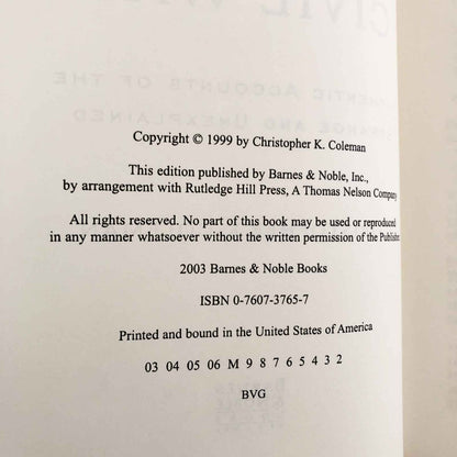 Ghosts & Haunts of the Civil War: Authentic Accounts of the Strange & Unexplained by Christopher K. Coleman [2003 HARDCOVER]