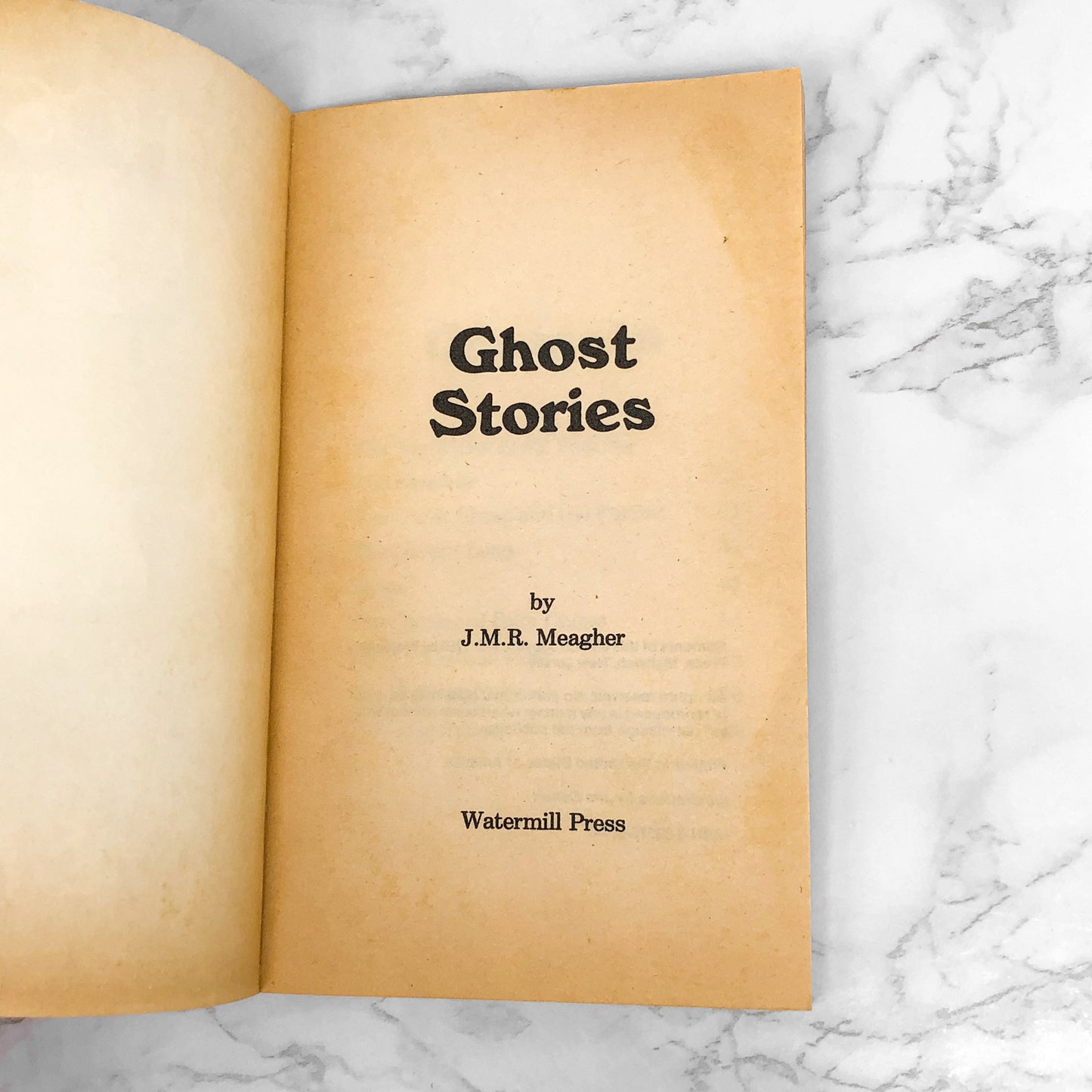 Ghost Stories by J.M.R Meagher [1983 PAPERBACK] • Watermill Press