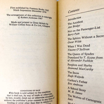 The 4th Fontana Book of Great Ghost Stories edited by Robert Aickman [1978 U.K. PAPERBACK]