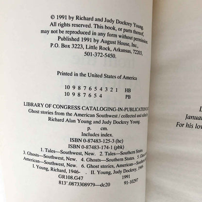 Ghost Stories from the American Southwest by Richard Alan Young & Judy Dockrey Young [TRADE PAPERBACK / 1991]