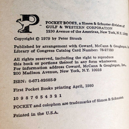 Ghost Story by Peter Straub [FIRST PAPERBACK PRINTING] 1980