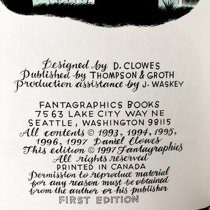 Ghost World by Daniel Clowes [FIRST EDITION] 1997 • Fantagraphics