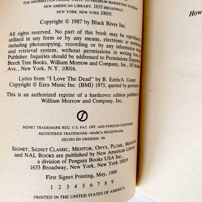 Ghoul by Michael Slade [FIRST SIGNET PRINTING] 1989