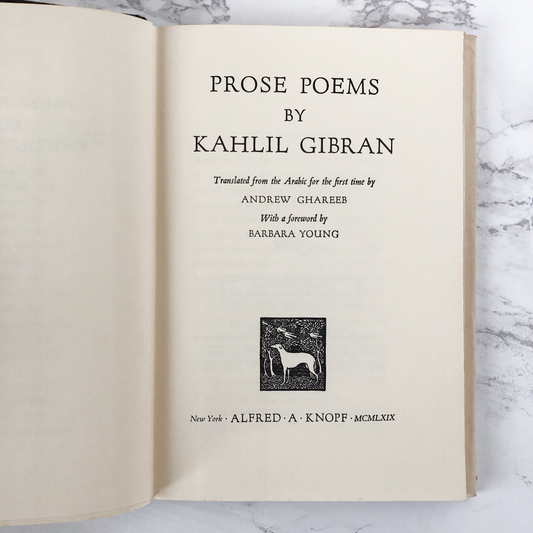 Prose Poems by Kahlil Gibran [FIRST EDITION] - Bookshop Apocalypse