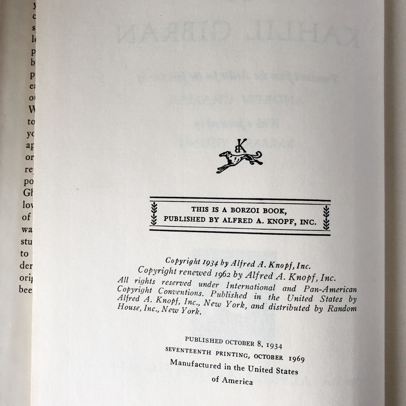 Prose Poems by Kahlil Gibran [FIRST EDITION] - Bookshop Apocalypse