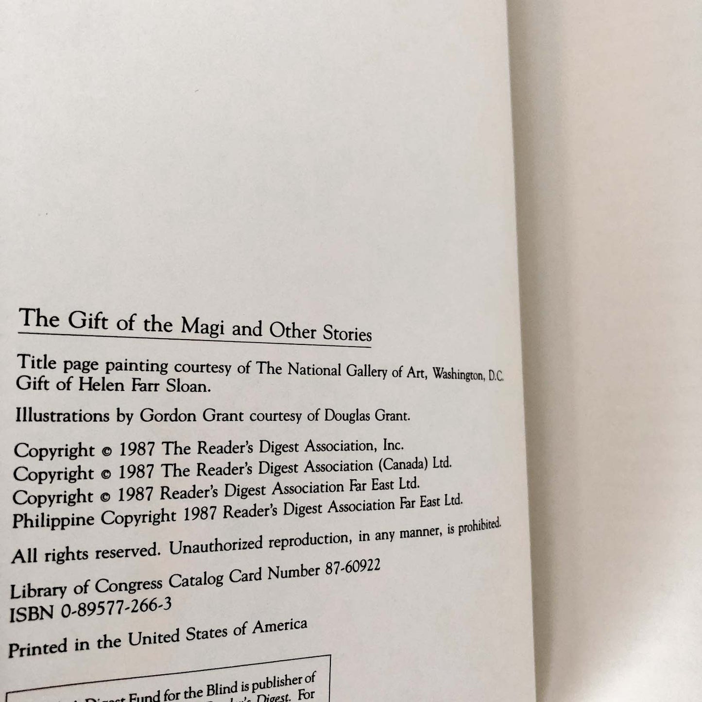 The Gift of the Magi & Other Stories by O. Henry [ILLUSTRATED HARDCOVER / 1987]