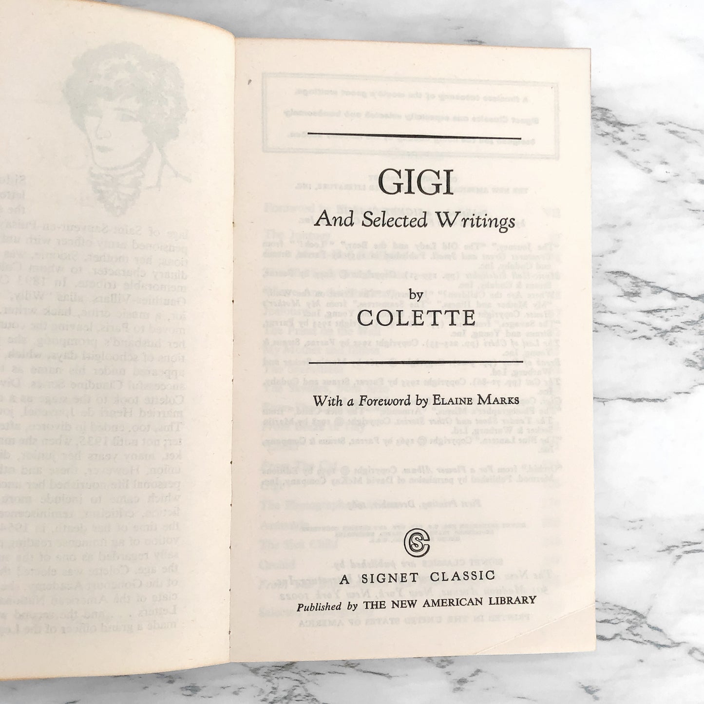 Gigi & Selected Writings by Colette [1963 PAPERBACK]