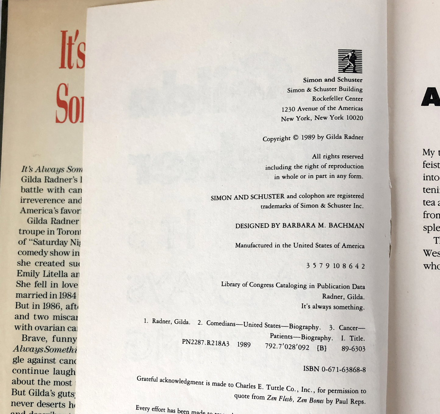 It's Always Something by Gilda Radner [FIRST EDITION] - Bookshop Apocalypse