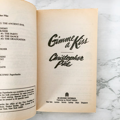 Gimme a Kiss by Christopher Pike [1988 PAPERBACK]