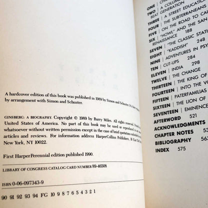 Allen Ginsberg: A Biography by Barry Miles [1990 TRADE PAPERBACK]