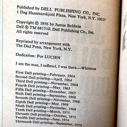 Giovanni's Room by James Baldwin [DELL PAPERBACK/ 1976]