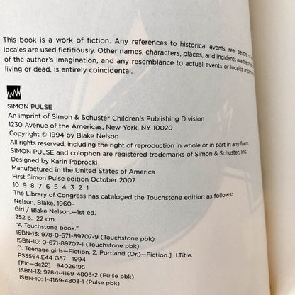 Girl by Blake Nelson [TRADE PAPERBACK / 2007]