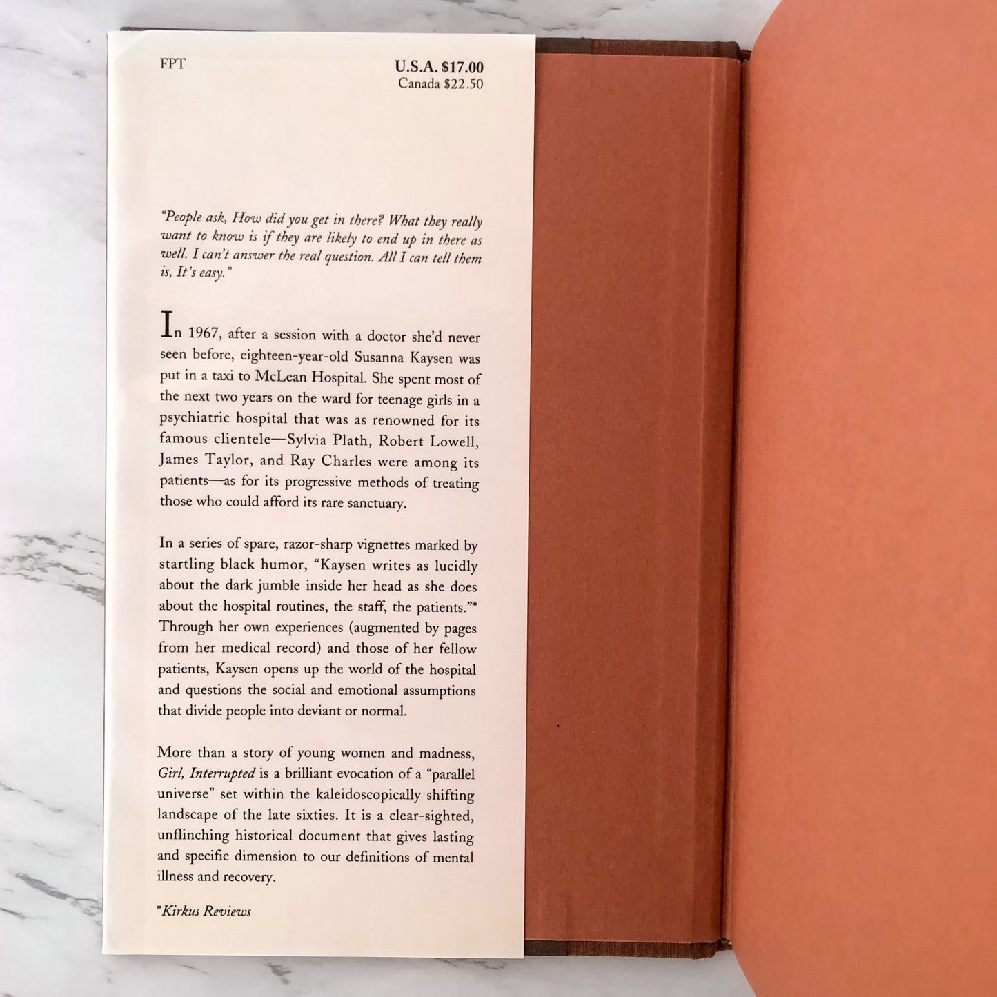 Girl Interrupted by Susanna Kaysen [FIRST EDITION / 5th PRINTING] 1993