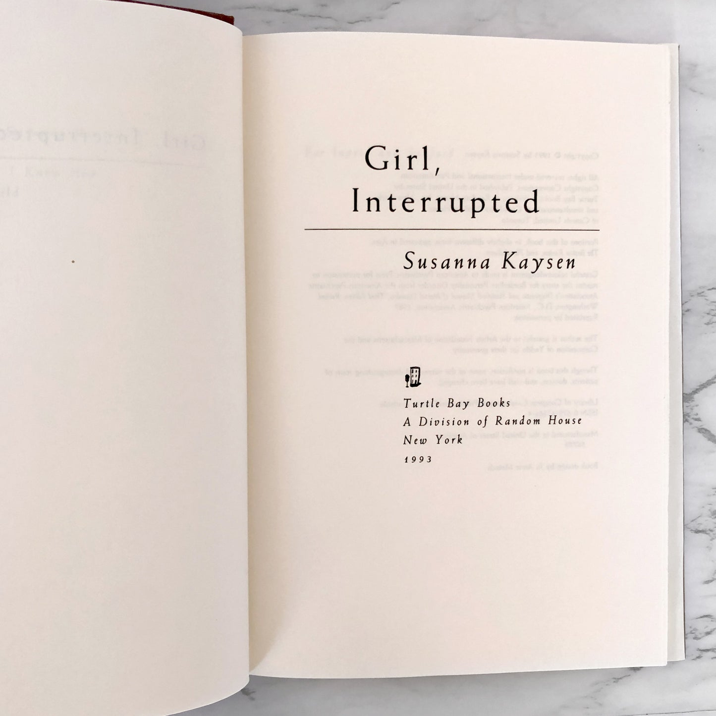 Girl Interrupted by Susanna Kaysen [FIRST EDITION / 5th PRINTING] 1993
