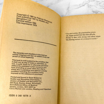 The Girl in the Cellar by Patricia Wentworth [U.K. PAPERBACK] 1979 • 3rd Impression