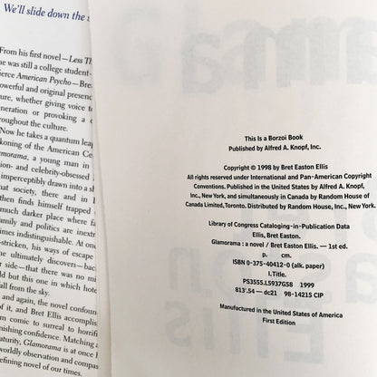 Glamorama by Bret Easton Ellis [FIRST EDITION]