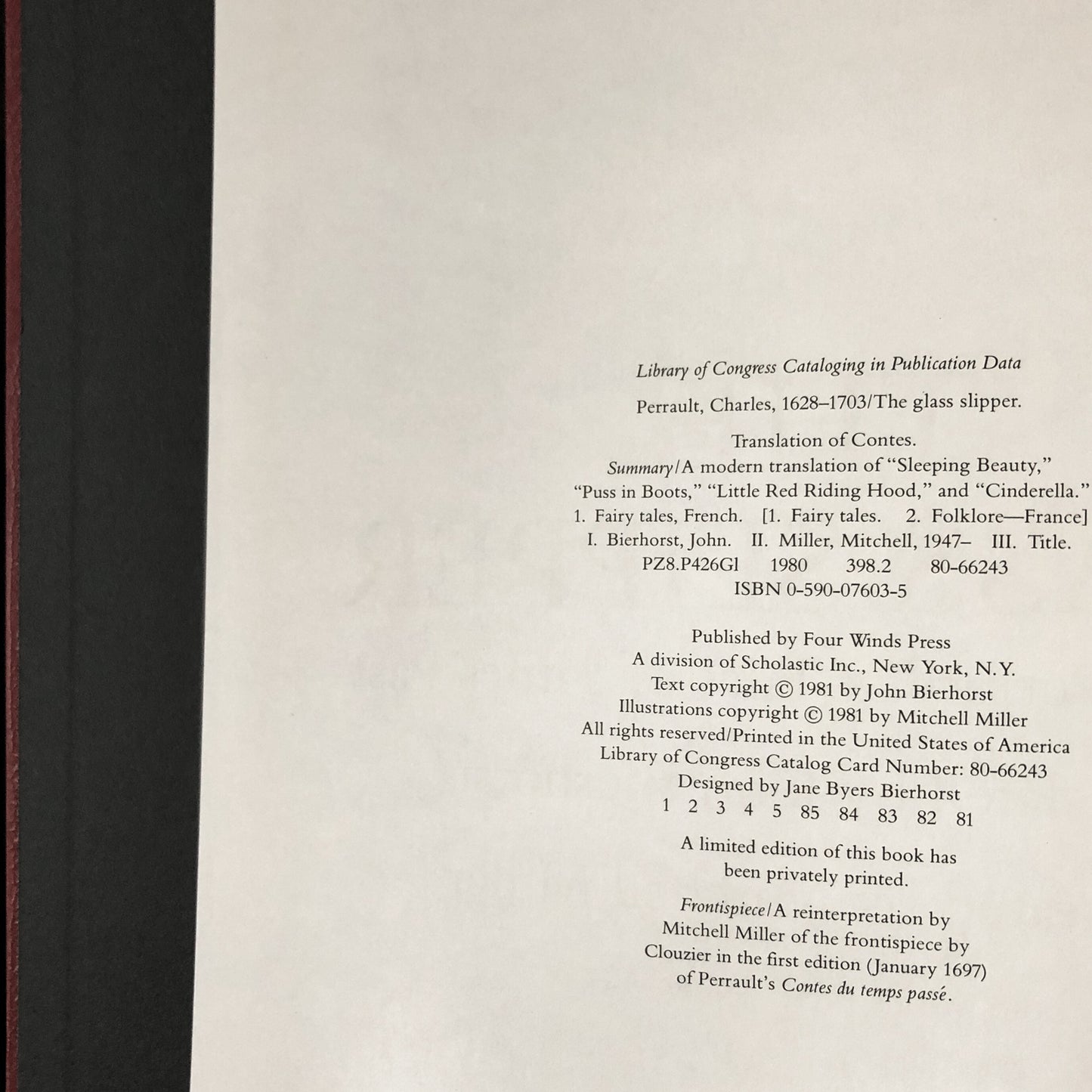 The Glass Slipper: Charles Perrault's Tales From Times Past [1981 HARDCOVER COLLECTOR'S EDITION] - Bookshop Apocalypse