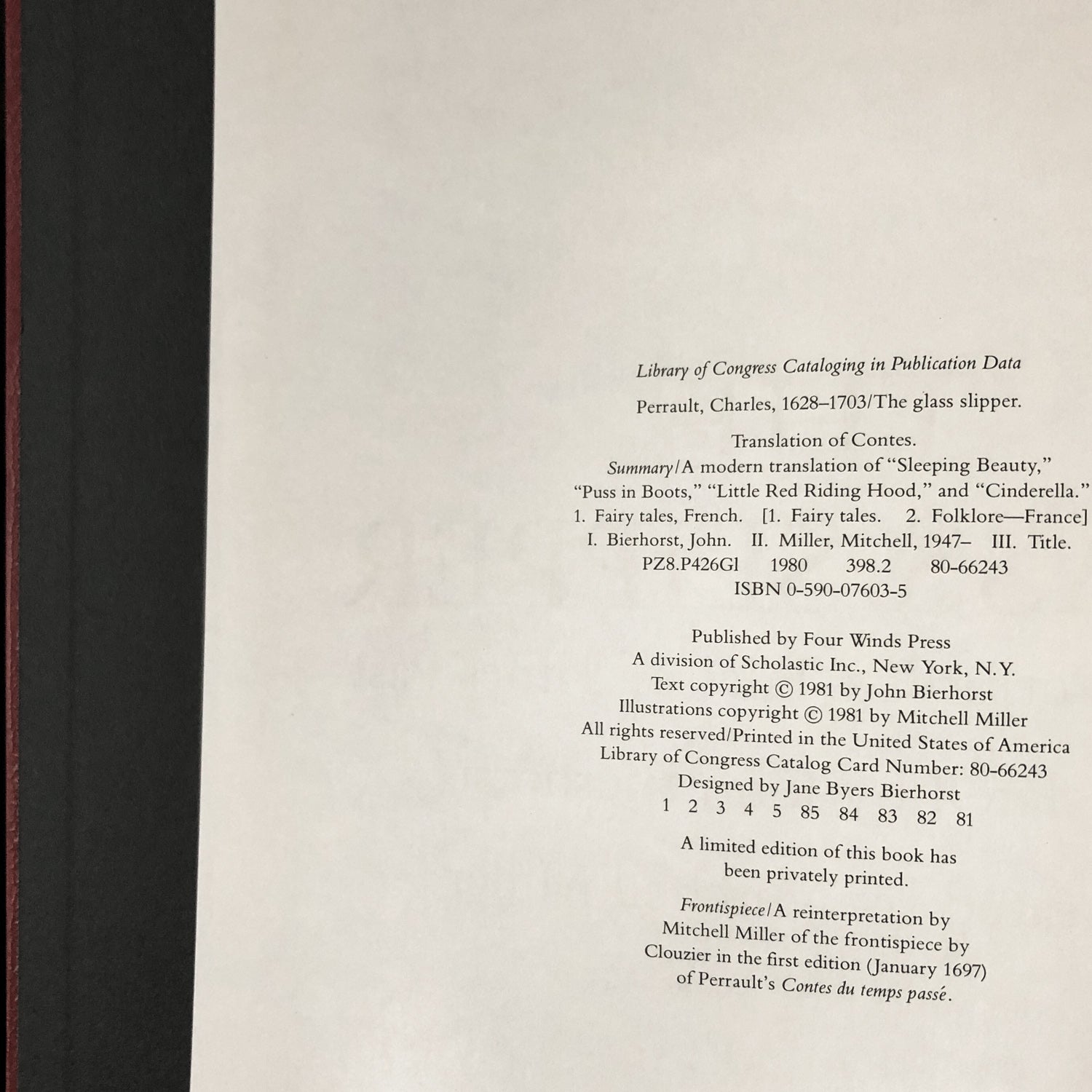 The Glass Slipper: Charles Perrault's Tales From Times Past [1981 HARDCOVER COLLECTOR'S EDITION] - Bookshop Apocalypse