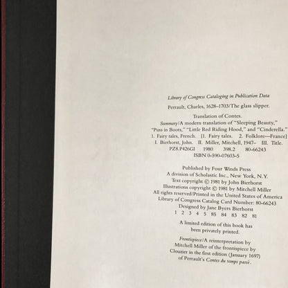 The Glass Slipper: Charles Perrault's Tales From Times Past [1981 HARDCOVER COLLECTOR'S EDITION] - Bookshop Apocalypse