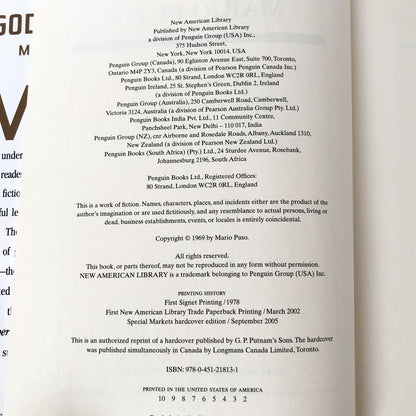 The Godfather by Mario Puzo [2005 HARDCOVER]