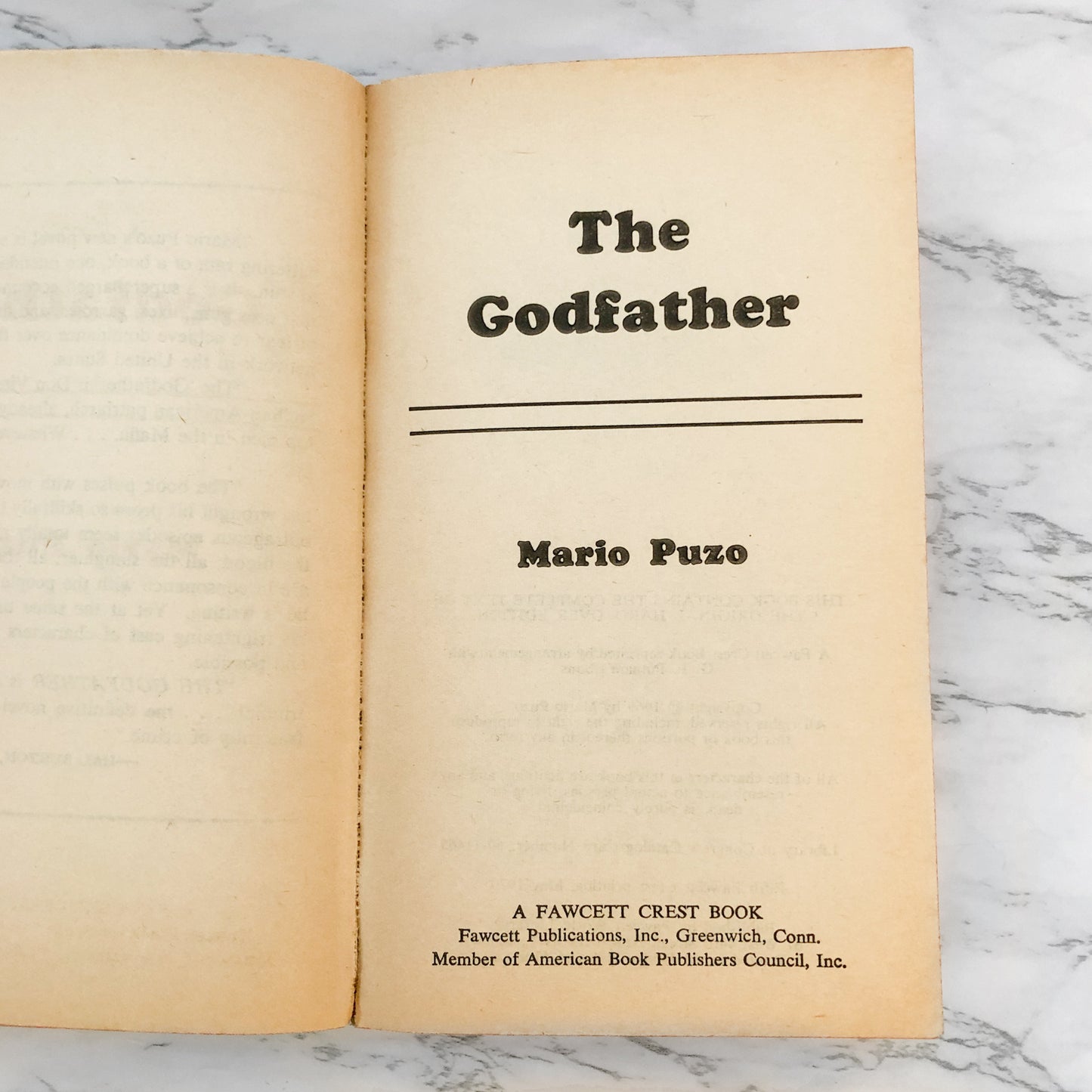 The Godfather by Mario Puzo [FIRST PAPERBACK EDITION / 1970]