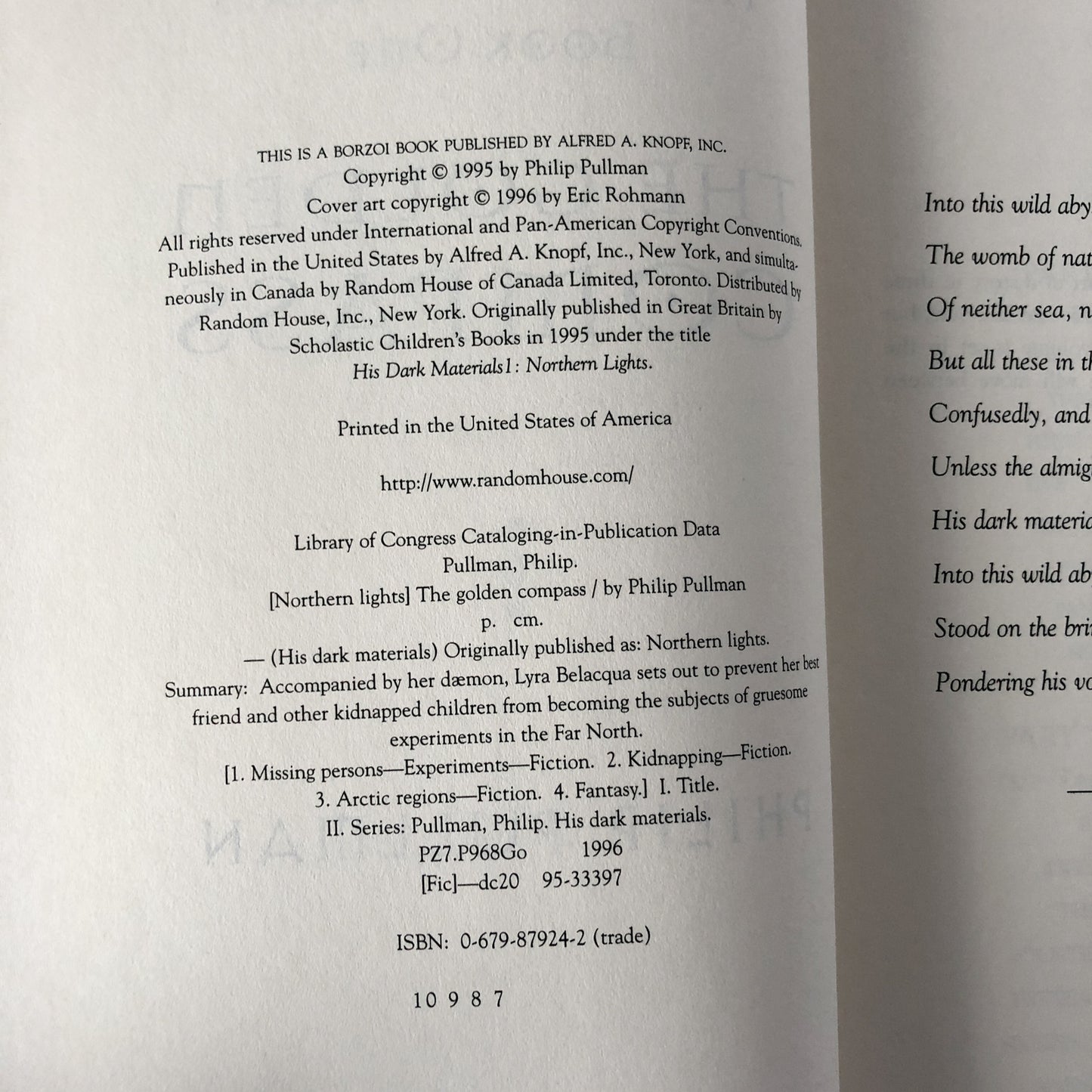 The Golden Compass by Philip Pullman [FIRST EDITION] - Bookshop Apocalypse