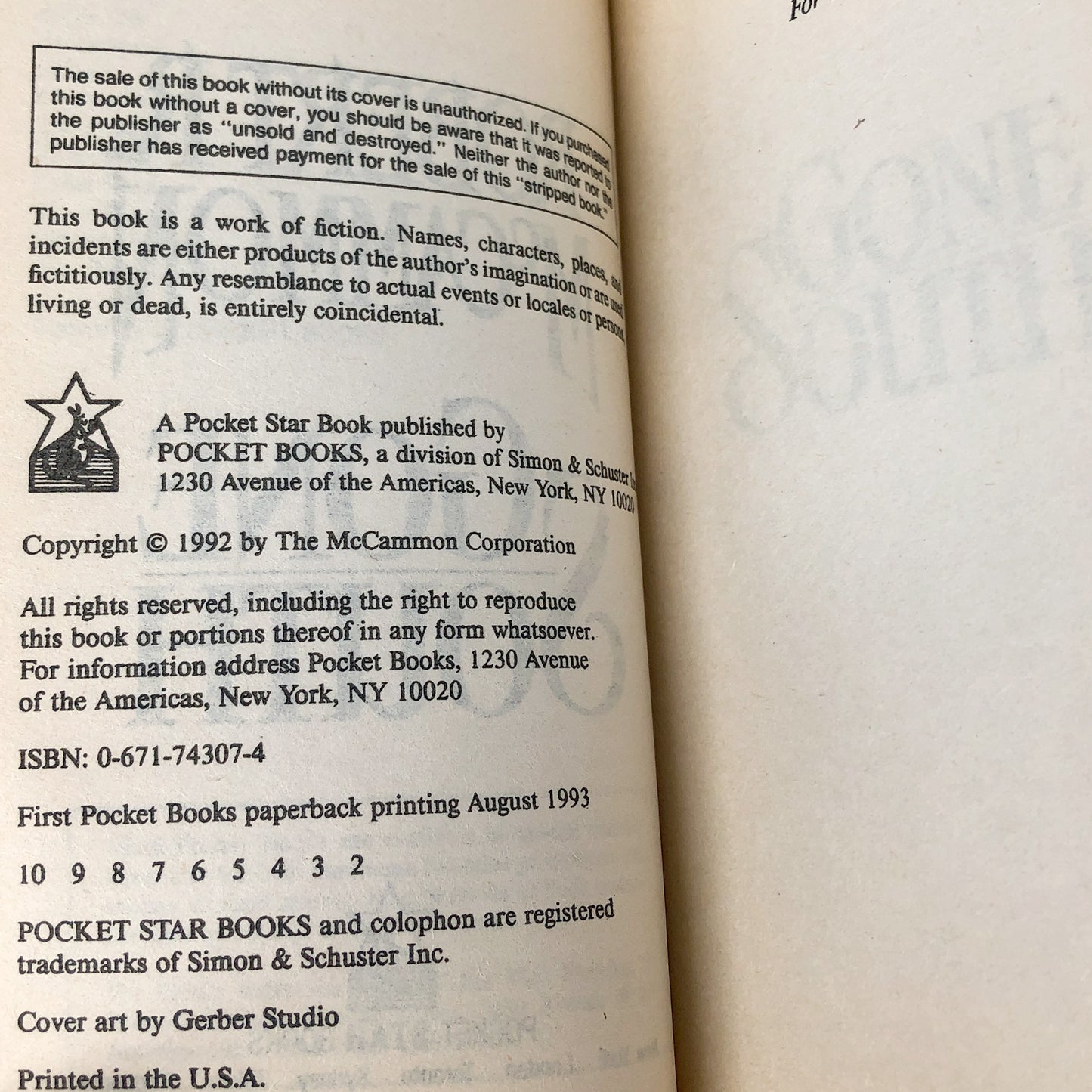 Gone South by Robert R. McCammon [FIRST PAPERBACK EDITION] 1993 • Pocket Star